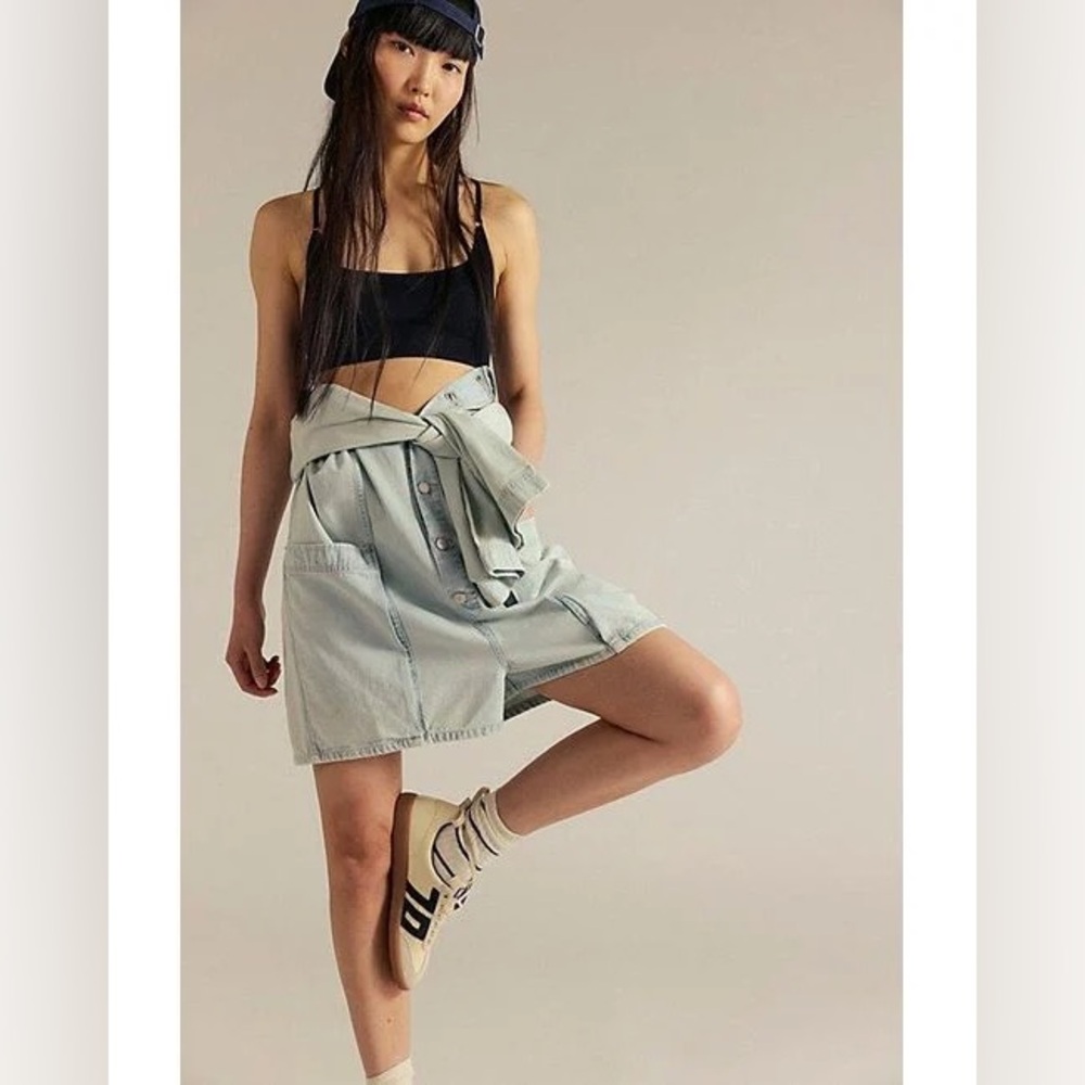 Free People Maggie Denim Shortalls - Picture 7 of 8